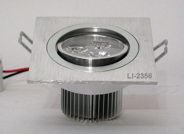 LED Downlight Einbaustrahler eckig 6W schwenkbar Alu