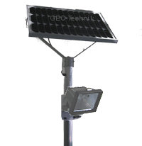 Solar LED Beleuchtung mit Taster und Mast 4m 10W (100W)