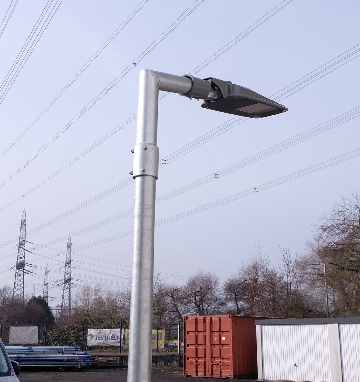 Mast 5m mit LED Straßenleuchte Economy 35W (500W)