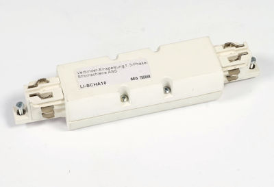 Feed-in Connector for 3 phase Lighting Track D white