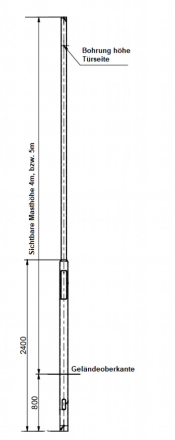 Lichtmast verzinkt 4m zylindrisch